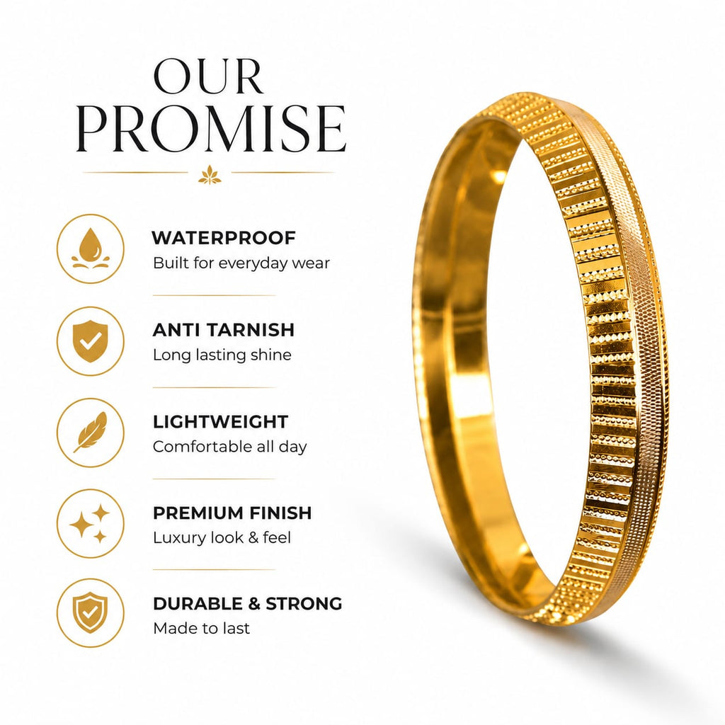 Premium Gold Plated Stainless Steel Kada for Men